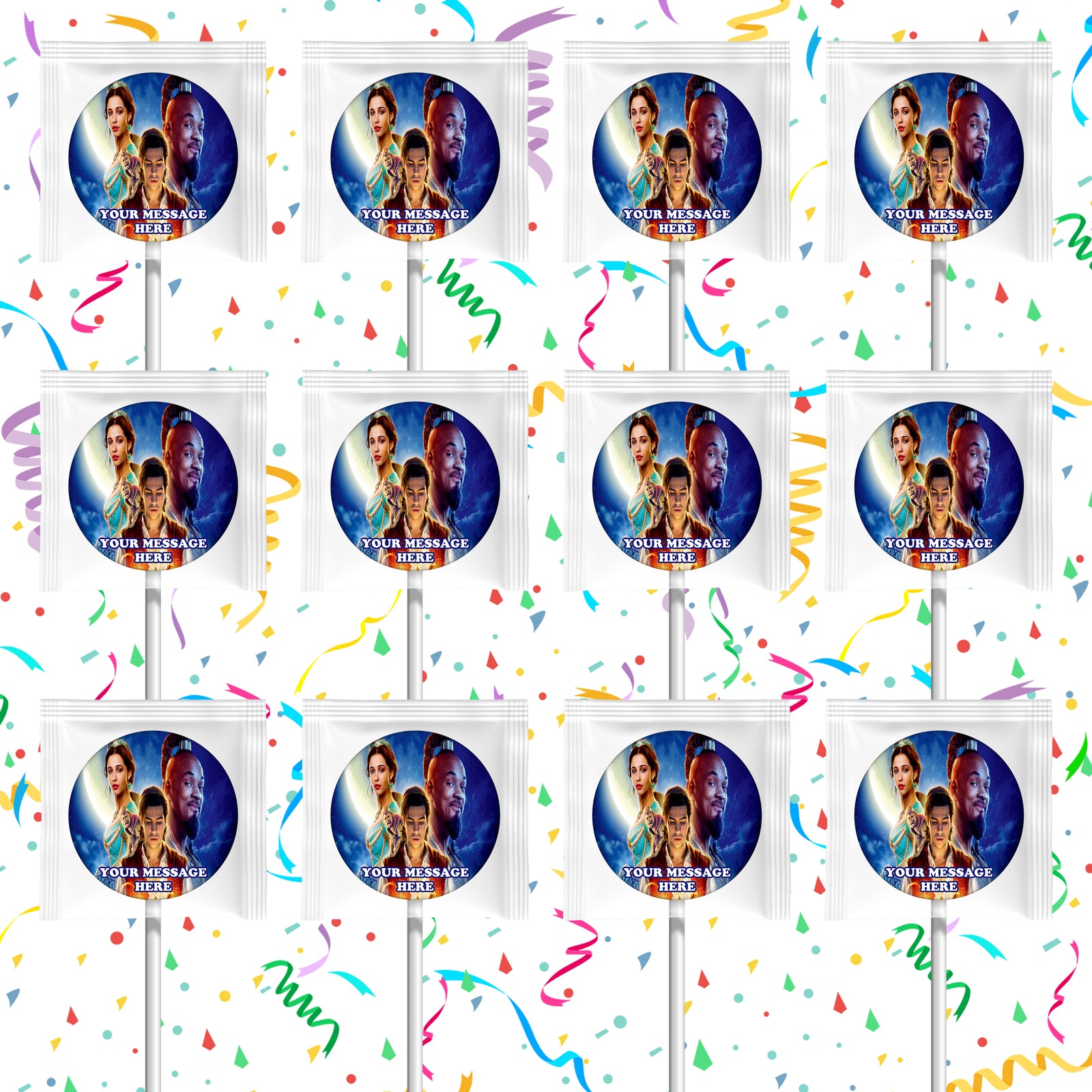 Aladdin Lollipops Party Favors Personalized Suckers 12 Pcs