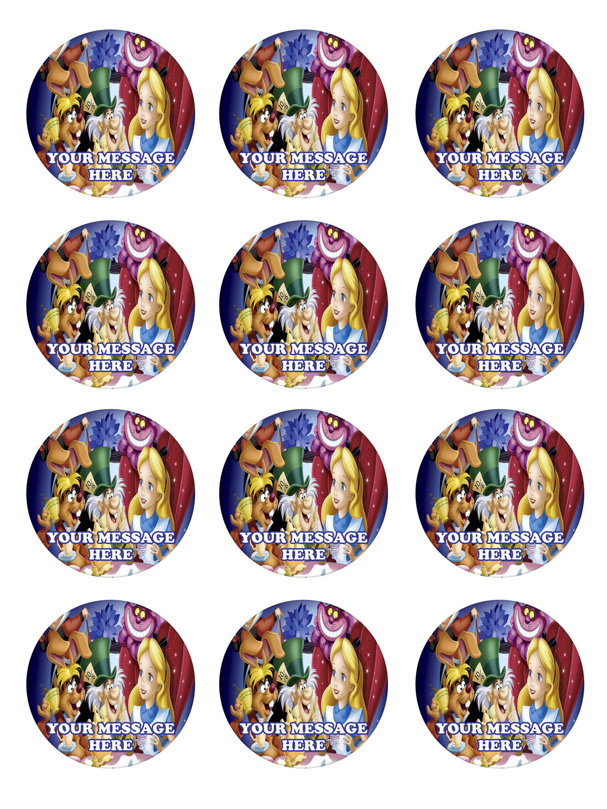 Alice In Wonderland Party Favors Supplies Decorations Stickers 12 Pcs