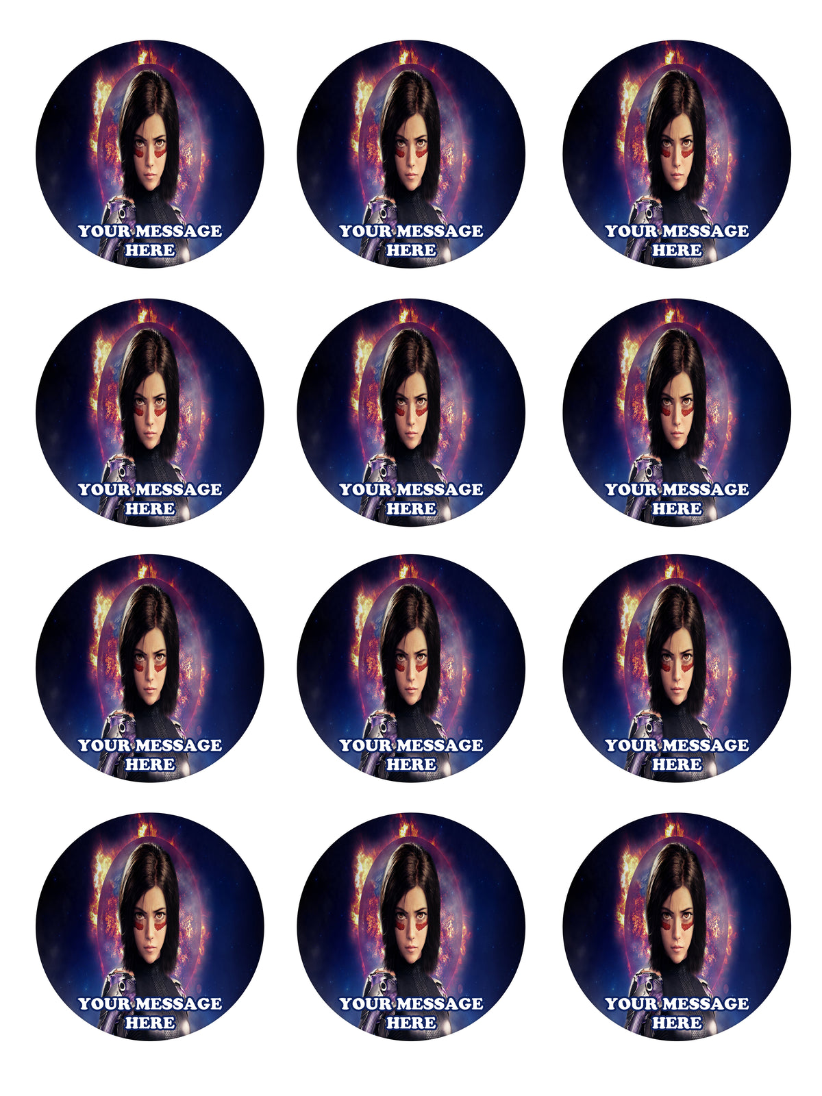 Alita Battle Angel Party Favors Supplies Decorations Stickers 12 Pcs