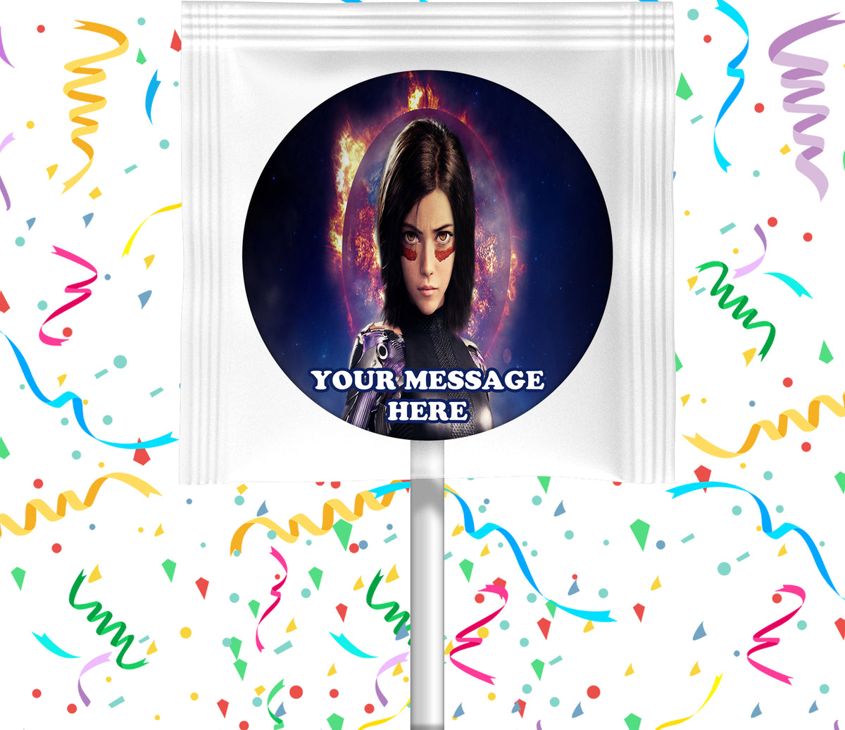 Alita Battle Angel Lollipops Party Favors Personalized Suckers 12 Pcs