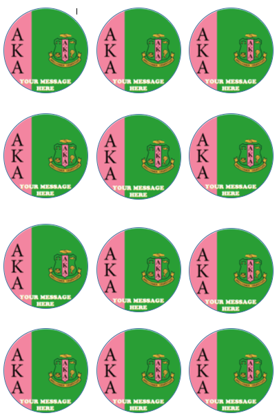 Alpha Kappa Alpha AKA Edible Cupcake Toppers (12 Images) Cake Image Icing Sugar Sheet Edible Cake Images