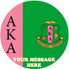 Alpha Kappa Alpha AKA Edible Image Cake Topper Personalized Frosting Icing Sheet Custom Round