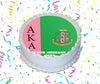 Alpha Kappa Alpha AKA Edible Image Cake Topper Personalized Frosting Icing Sheet Custom Round
