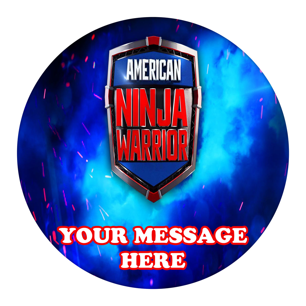 American Ninja Warrior Edible Image Cake Topper Personalized Frosting Icing Sheet Custom Round