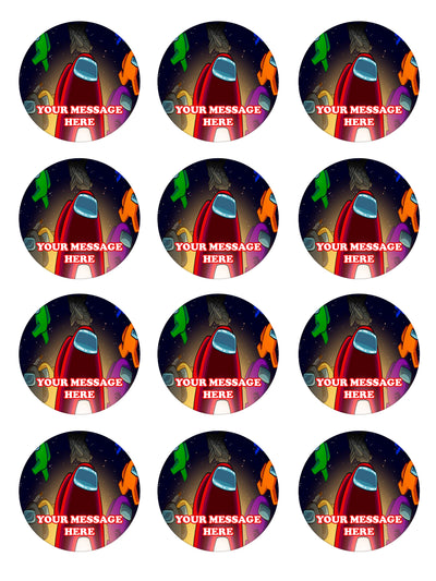 Among Us Edible Cupcake Toppers (12 Images) Cake Image Icing Sugar She ...