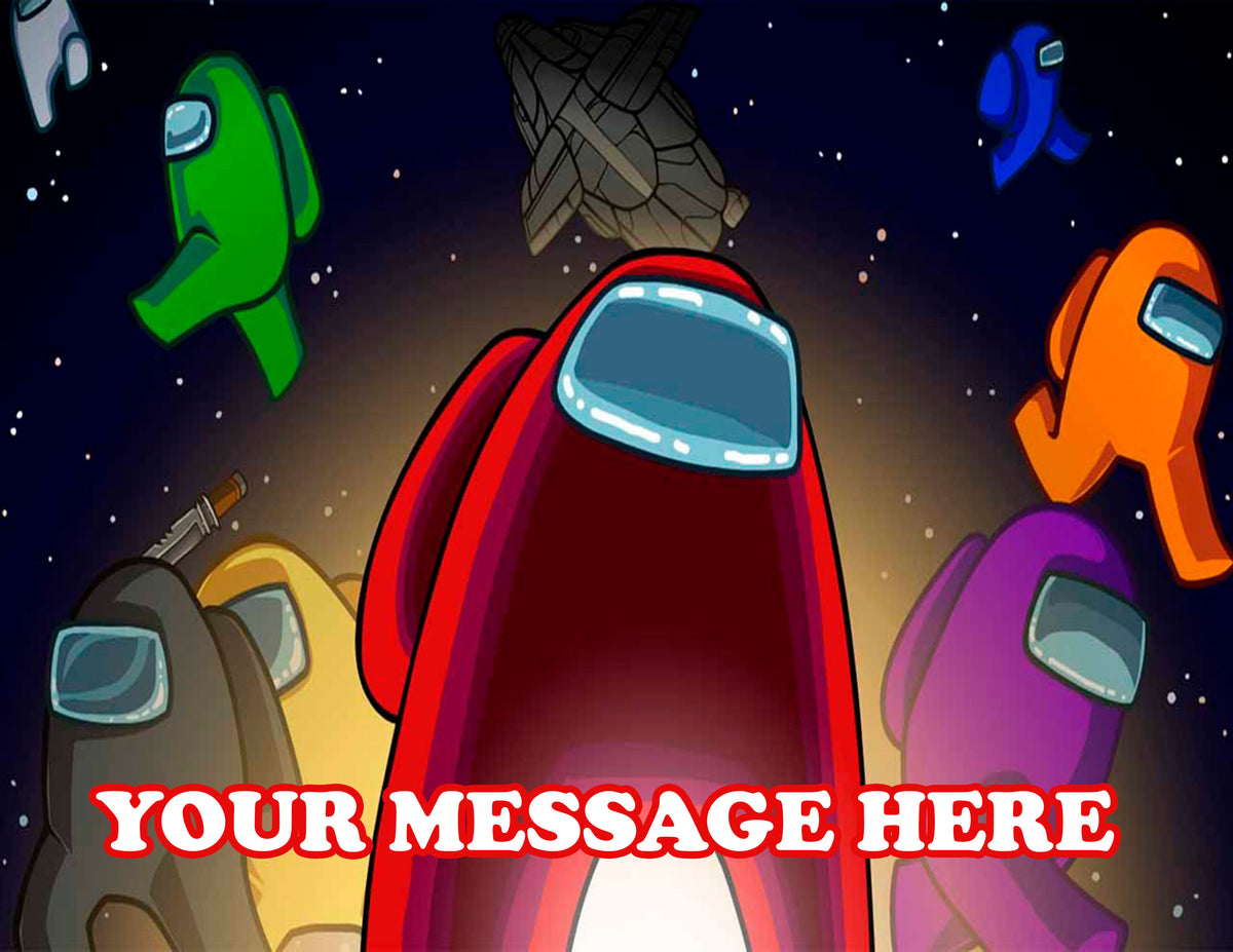 Among Us Edible Image Cake Topper Personalized Birthday Sheet Decoration Custom Party Frosting Transfer Fondant