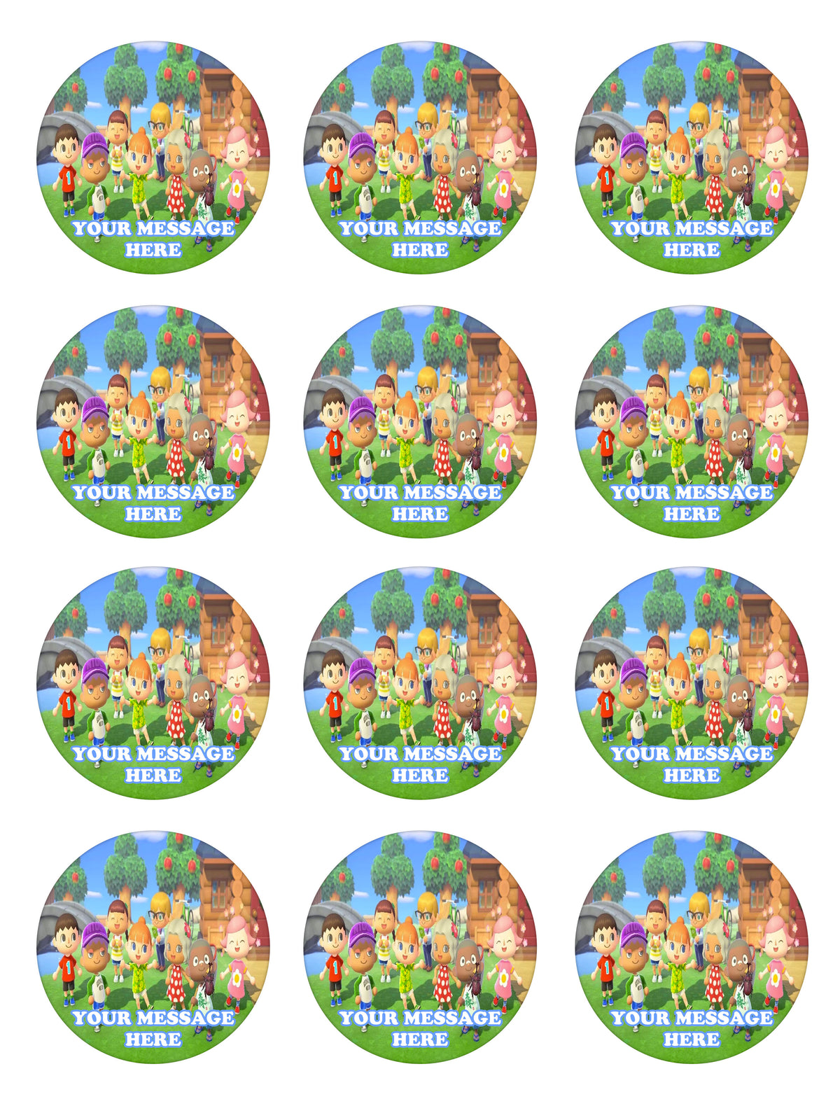 Animal Crossing New Horizons Party Favors Supplies Decorations Stickers 12 Pcs