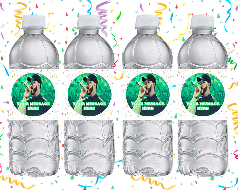 Anuel AA Water Bottle Stickers 12 Pcs Labels Party Favors Supplies Decorations