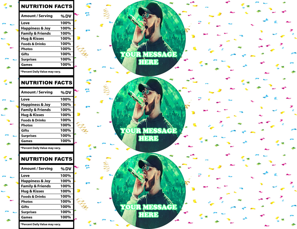 Anuel AA Water Bottle Stickers 12 Pcs Labels Party Favors Supplies Decorations