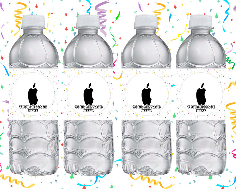 Apple Water Bottle Stickers 12 Pcs Labels Party Favors Supplies Decorations