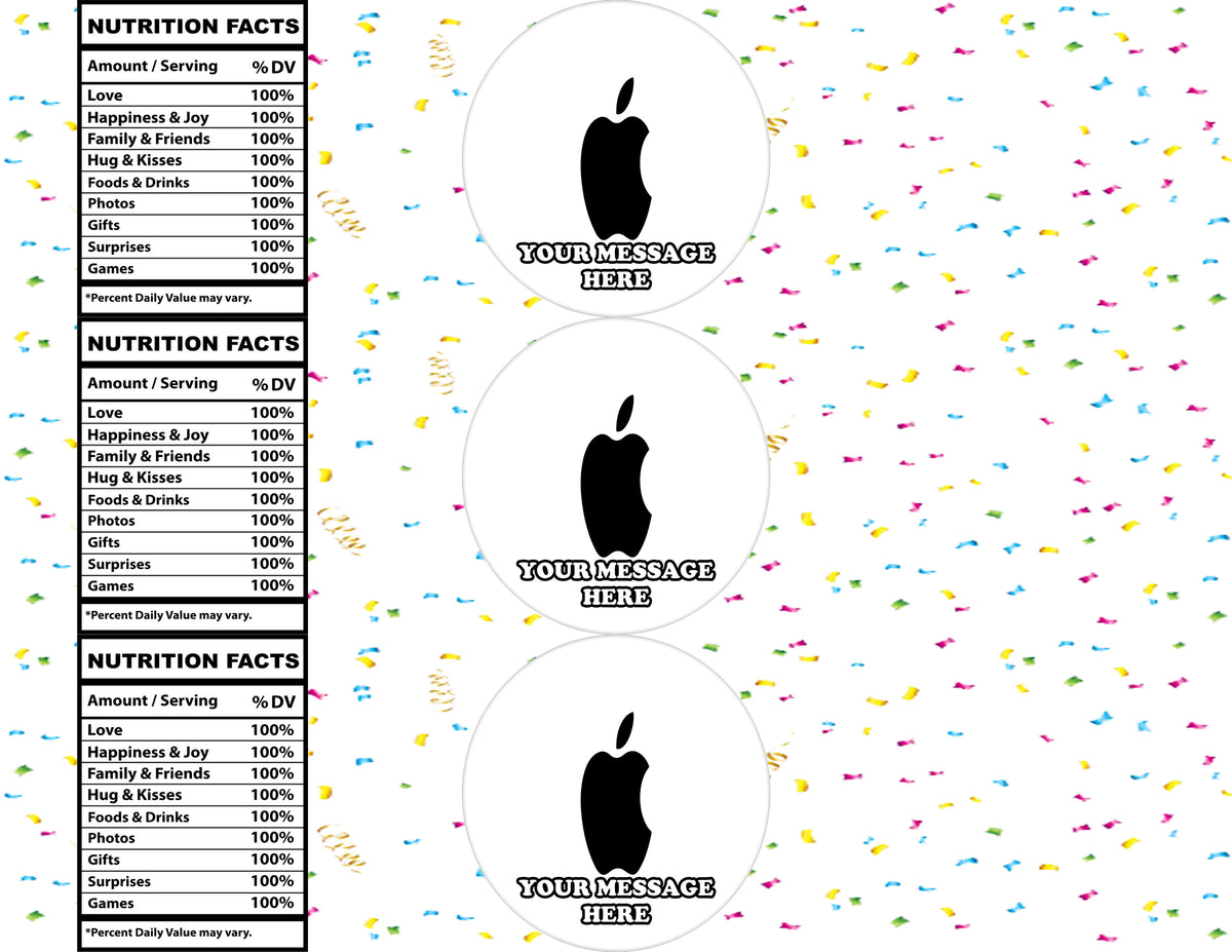 Apple Water Bottle Stickers 12 Pcs Labels Party Favors Supplies Decorations