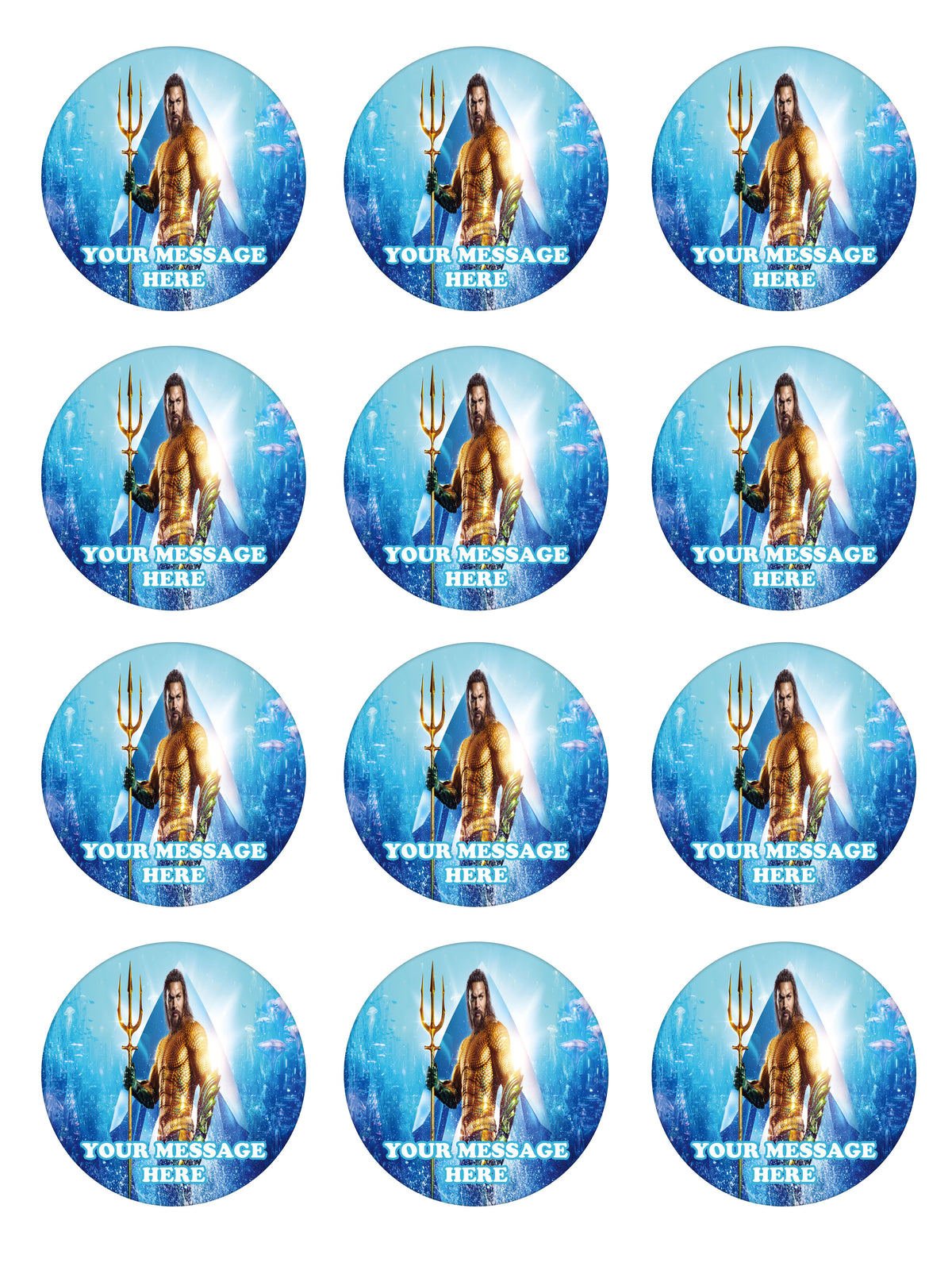 Aquaman Party Favors Supplies Decorations Stickers 12 Pcs