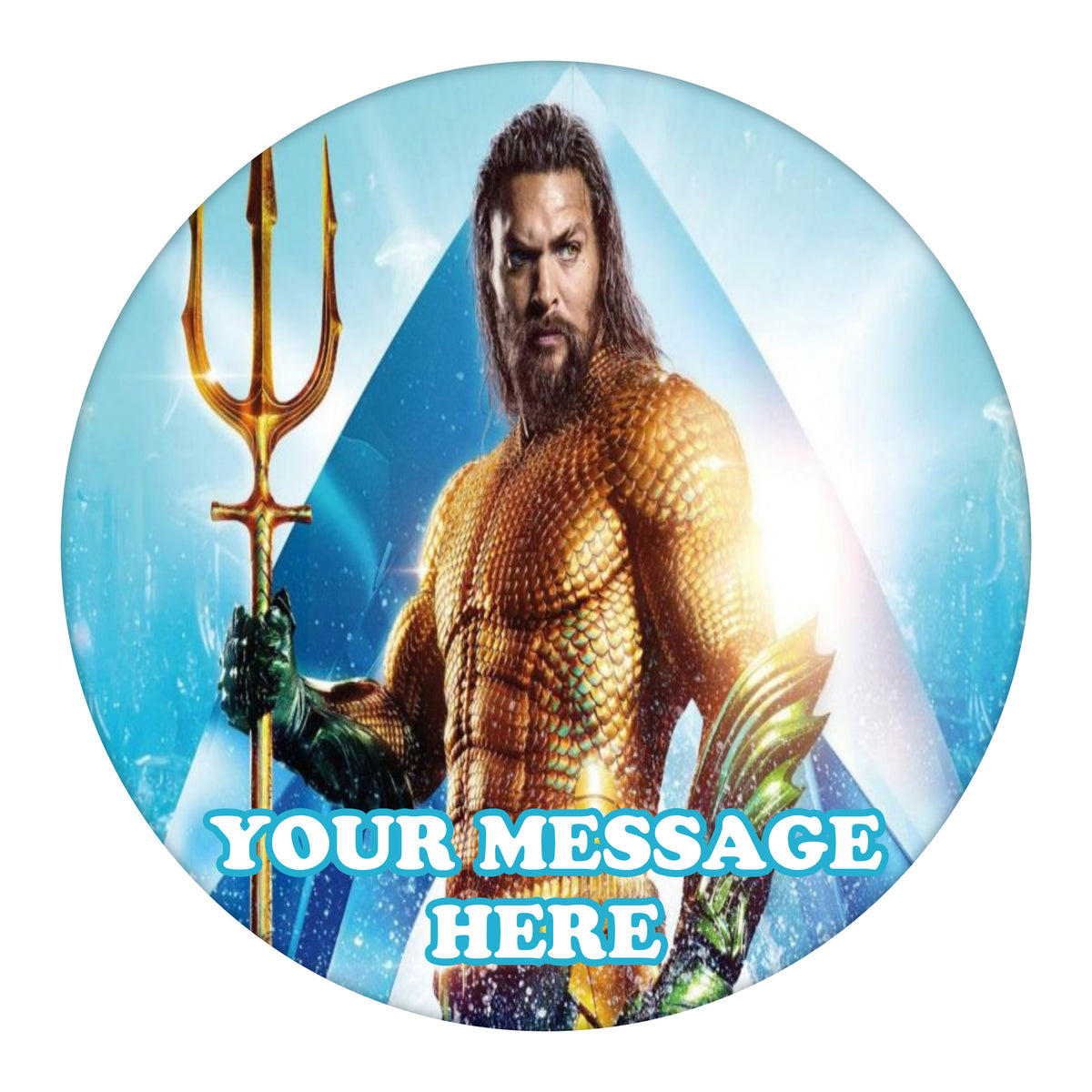 Aquaman Edible Image Cake Topper Personalized Birthday Sheet Custom Frosting Round Circle