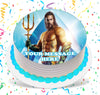 Aquaman Edible Image Cake Topper Personalized Birthday Sheet Custom Frosting Round Circle
