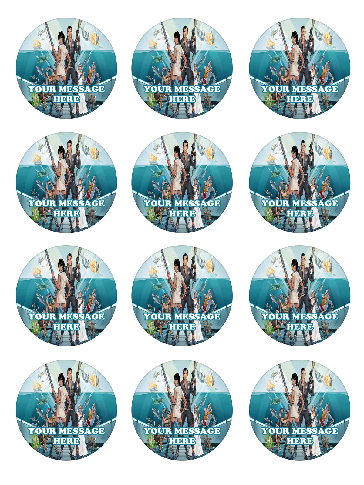Archer Party Favors Supplies Decorations Stickers 12 Pcs
