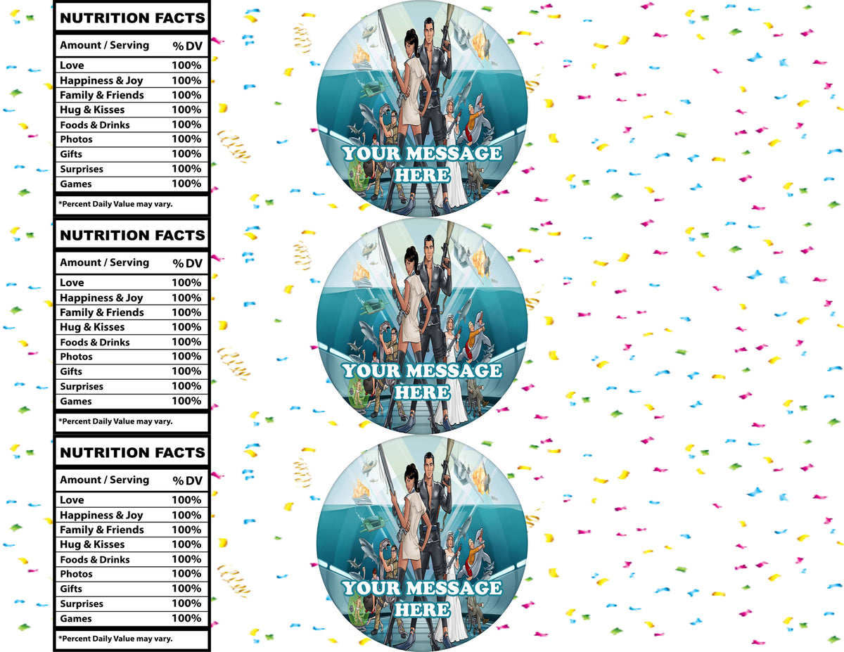 Archer Water Bottle Stickers 12 Pcs Labels Party Favors Supplies Decorations