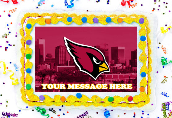 Arizona Cardinals Edible Image Cake Topper Personalized Frosting Icing Sheet Custom