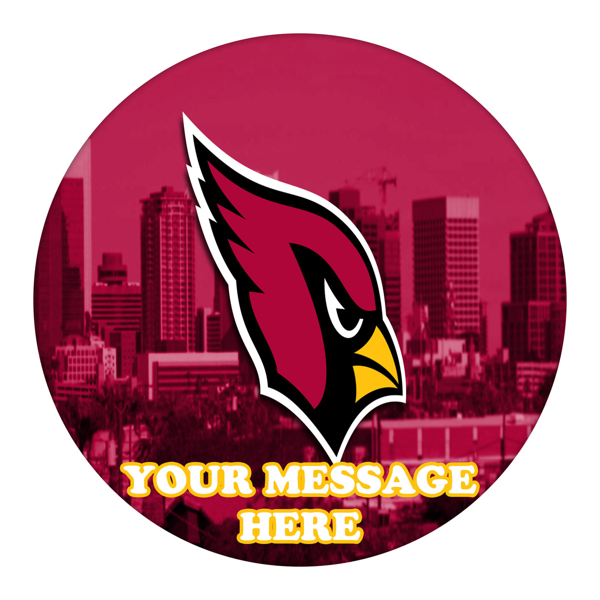 Arizona Cardinals Edible Image Cake Topper Personalized Birthday Sheet Custom Frosting Round Circle