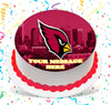 Arizona Cardinals Edible Image Cake Topper Personalized Birthday Sheet Custom Frosting Round Circle