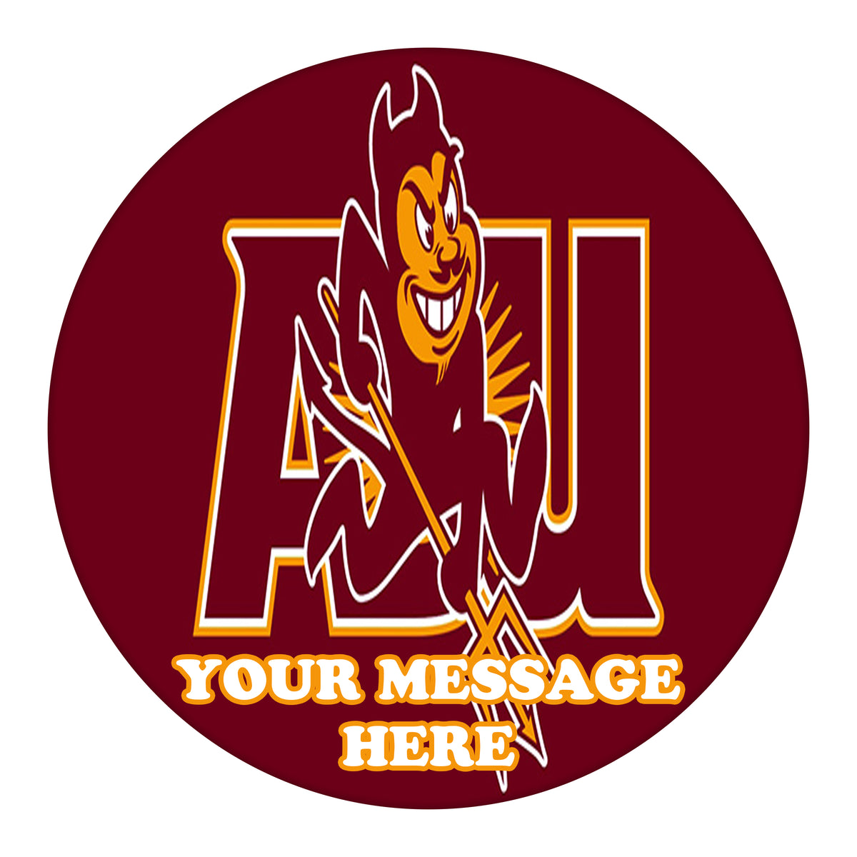 Arizona State Sun Devils Edible Image Cake Topper Personalized Birthday Sheet Custom Frosting Round Circle