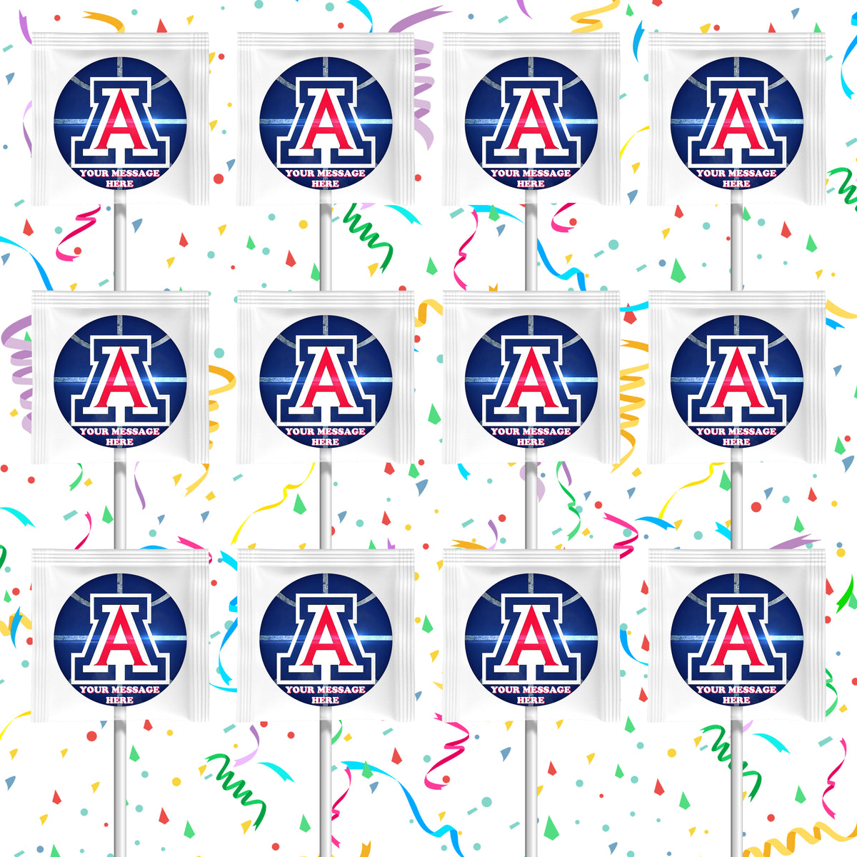 Arizona Wildcats Lollipops Party Favors Personalized Suckers 12 Pcs