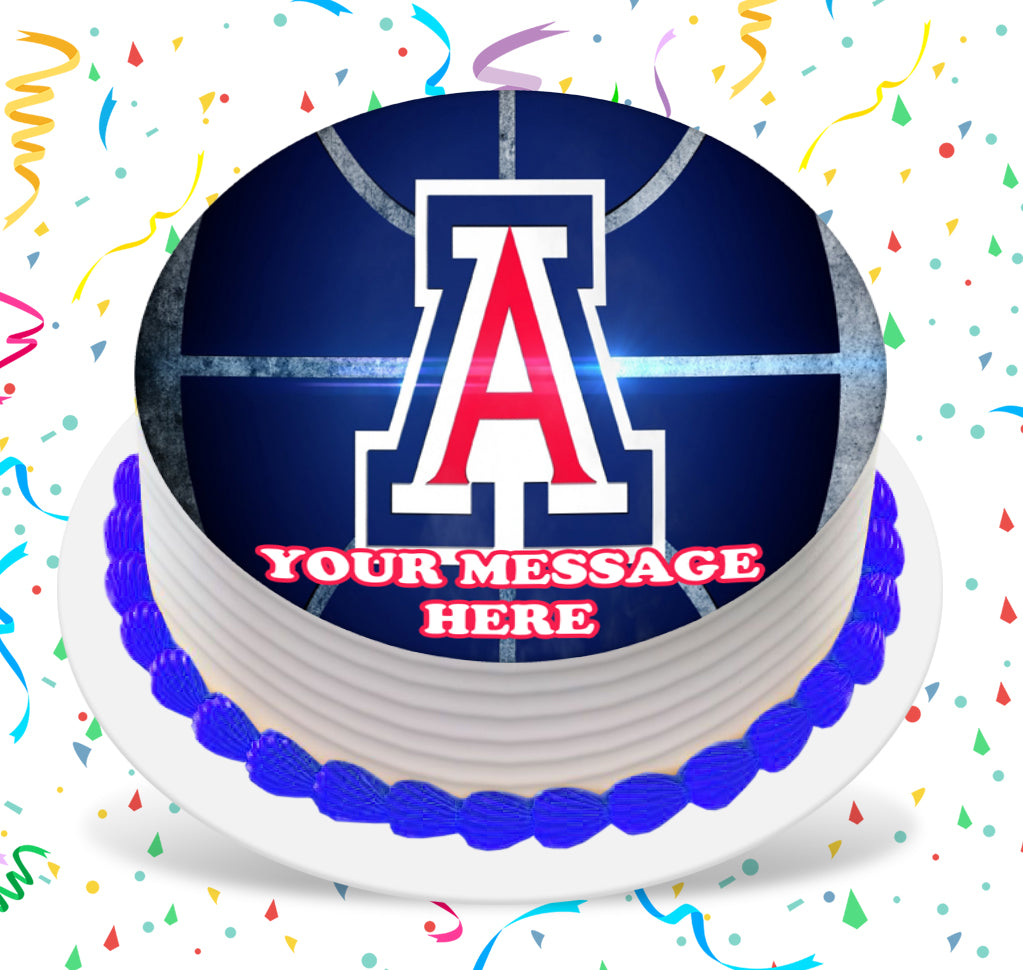 Arizona Wildcats Edible Image Cake Topper Personalized Birthday Sheet Custom Frosting Round Circle