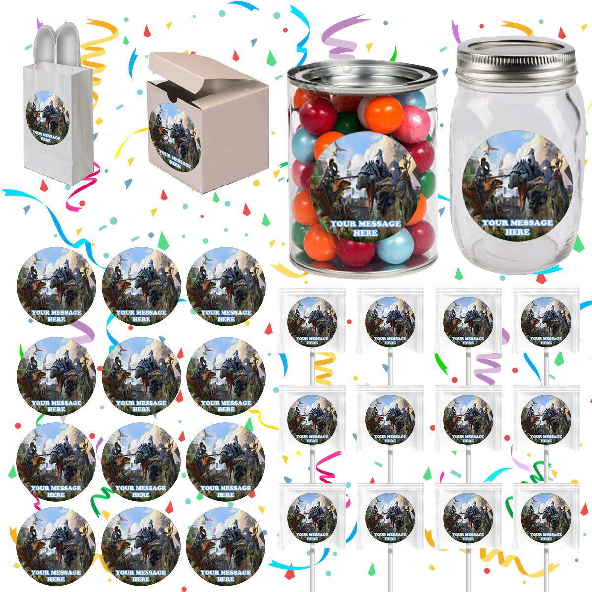 Ark Survival Evolved Party Favors Supplies Decorations Stickers 12 Pcs ...