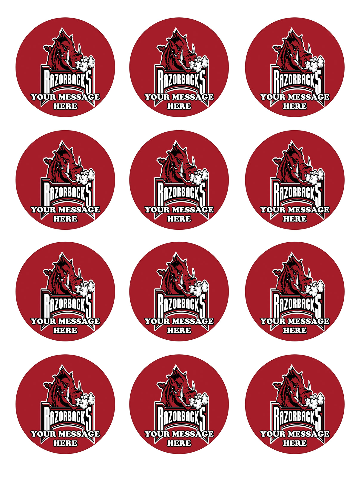 Arkansas Razorbacks Party Favors Supplies Decorations Stickers 12 Pcs