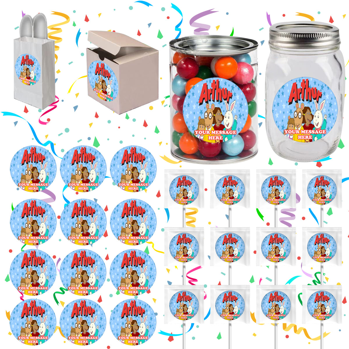 Arthur Party Favors Supplies Decorations Stickers 12 Pcs