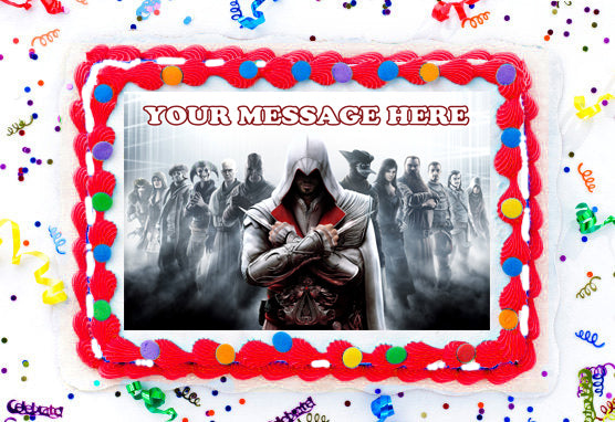 Assassin&#39;s Creed Edible Image Cake Topper Personalized Frosting Icing Sheet Custom