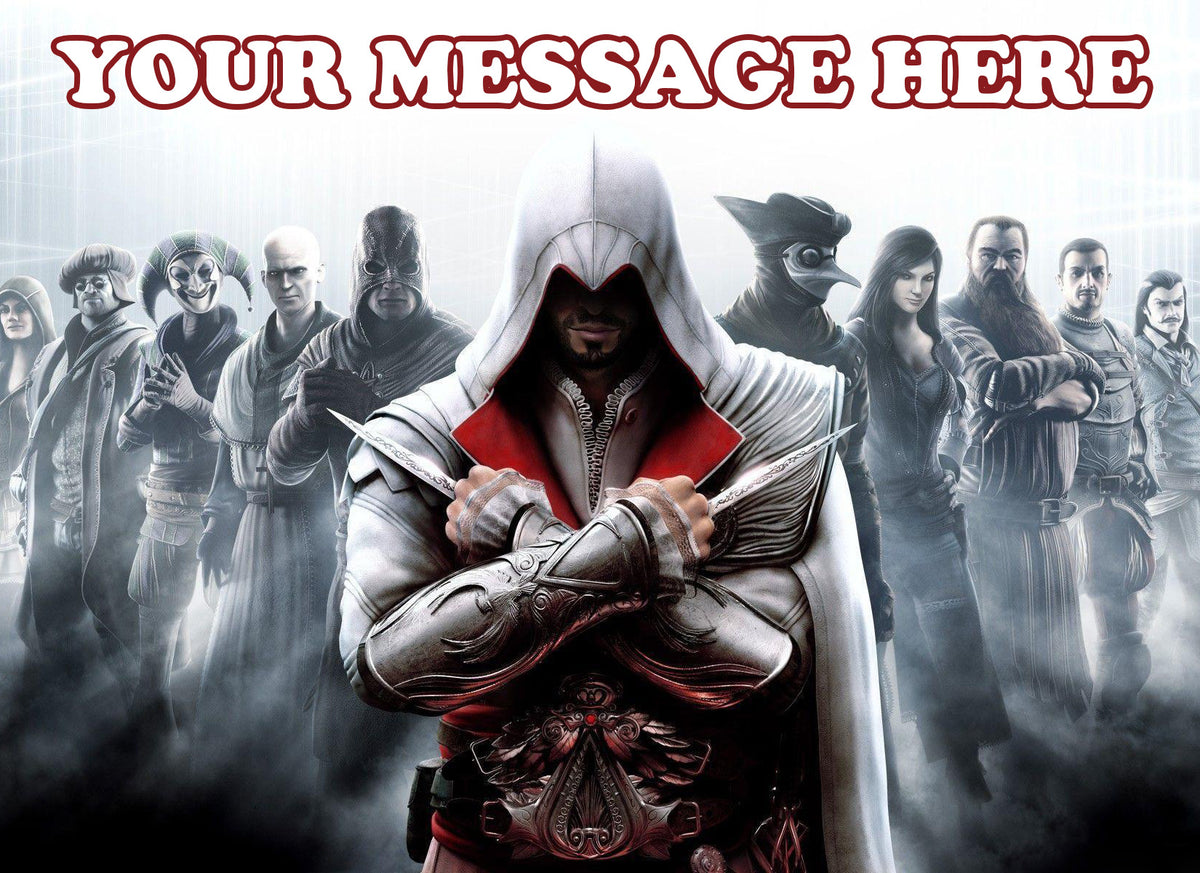 Assassin's Creed Edible Image Cake Topper Personalized Frosting Icing Sheet Custom