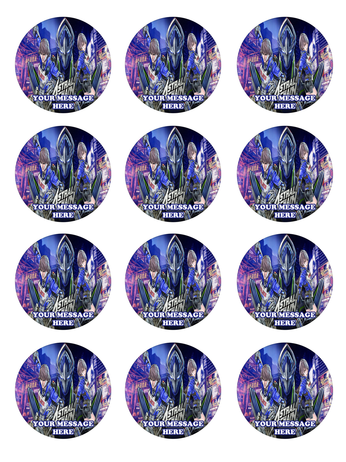 Astral Chain Party Favors Supplies Decorations Stickers 12 Pcs