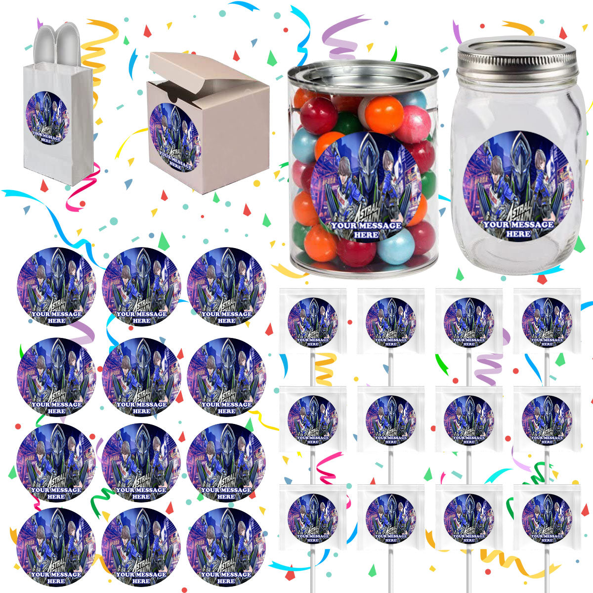 Astral Chain Party Favors Supplies Decorations Stickers 12 Pcs