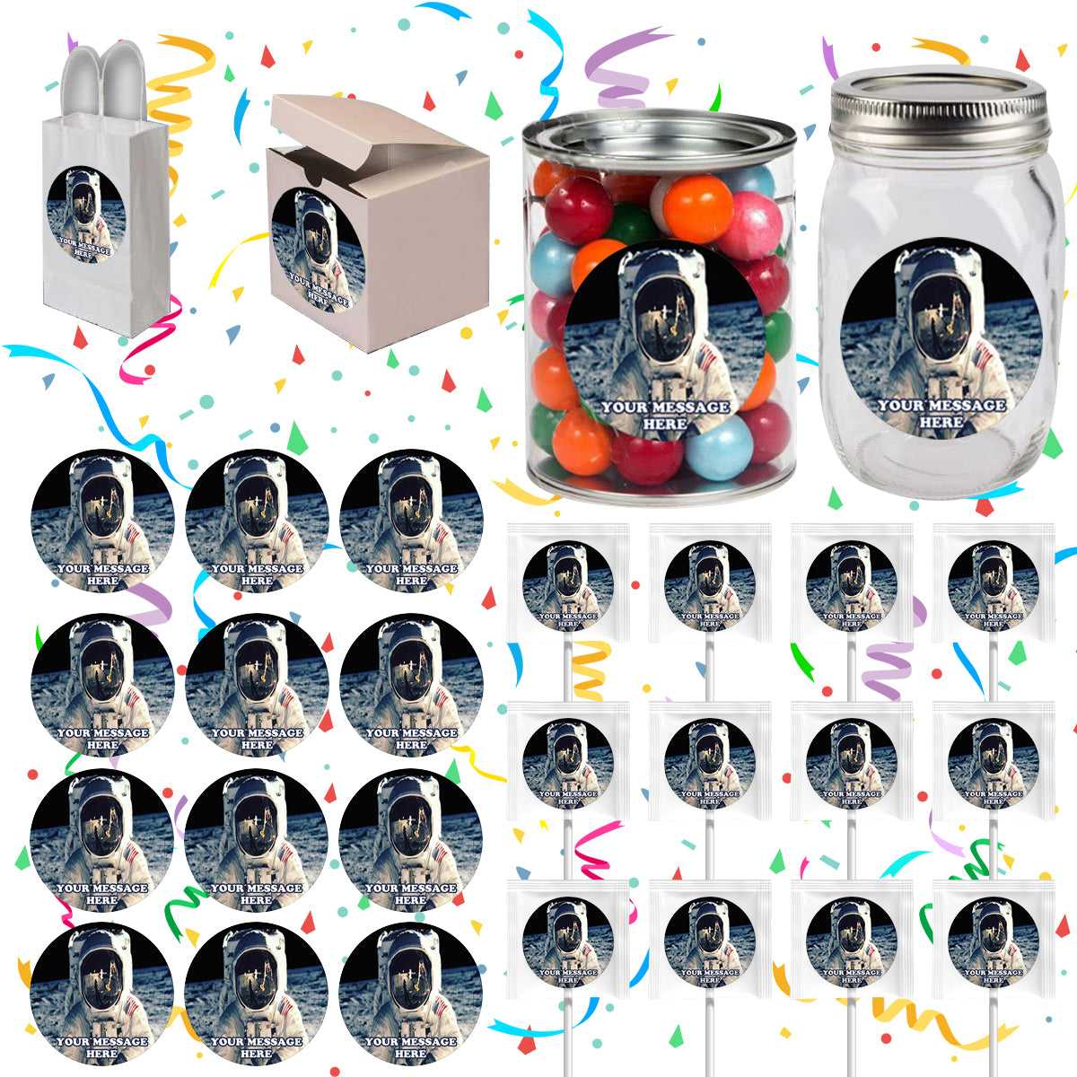 Astronaut Party Favors Supplies Decorations Stickers 12 Pcs
