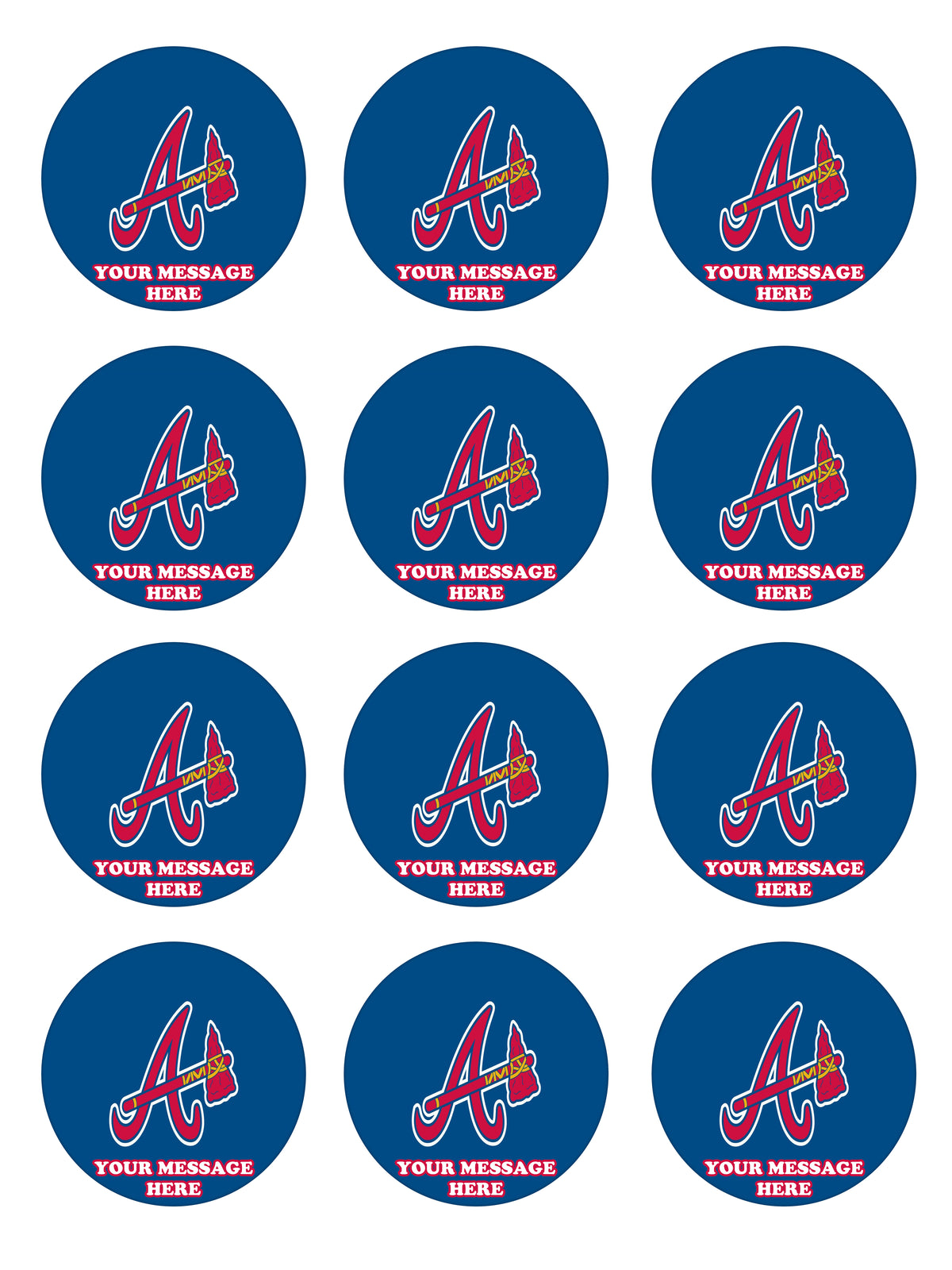 Atlanta Braves Party Favors Supplies Decorations Stickers 12 Pcs