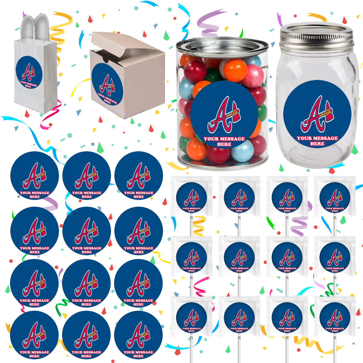 Atlanta Braves Party Favors Supplies Decorations Stickers 12 Pcs