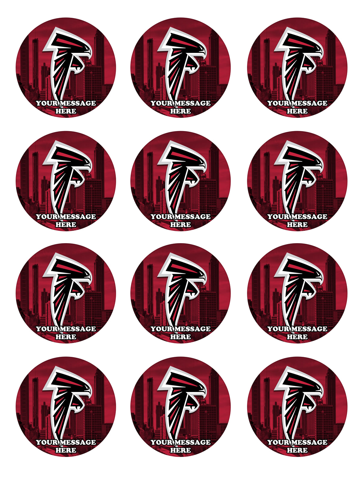 Atlanta Falcons Party Favors Supplies Decorations Stickers 12 Pcs