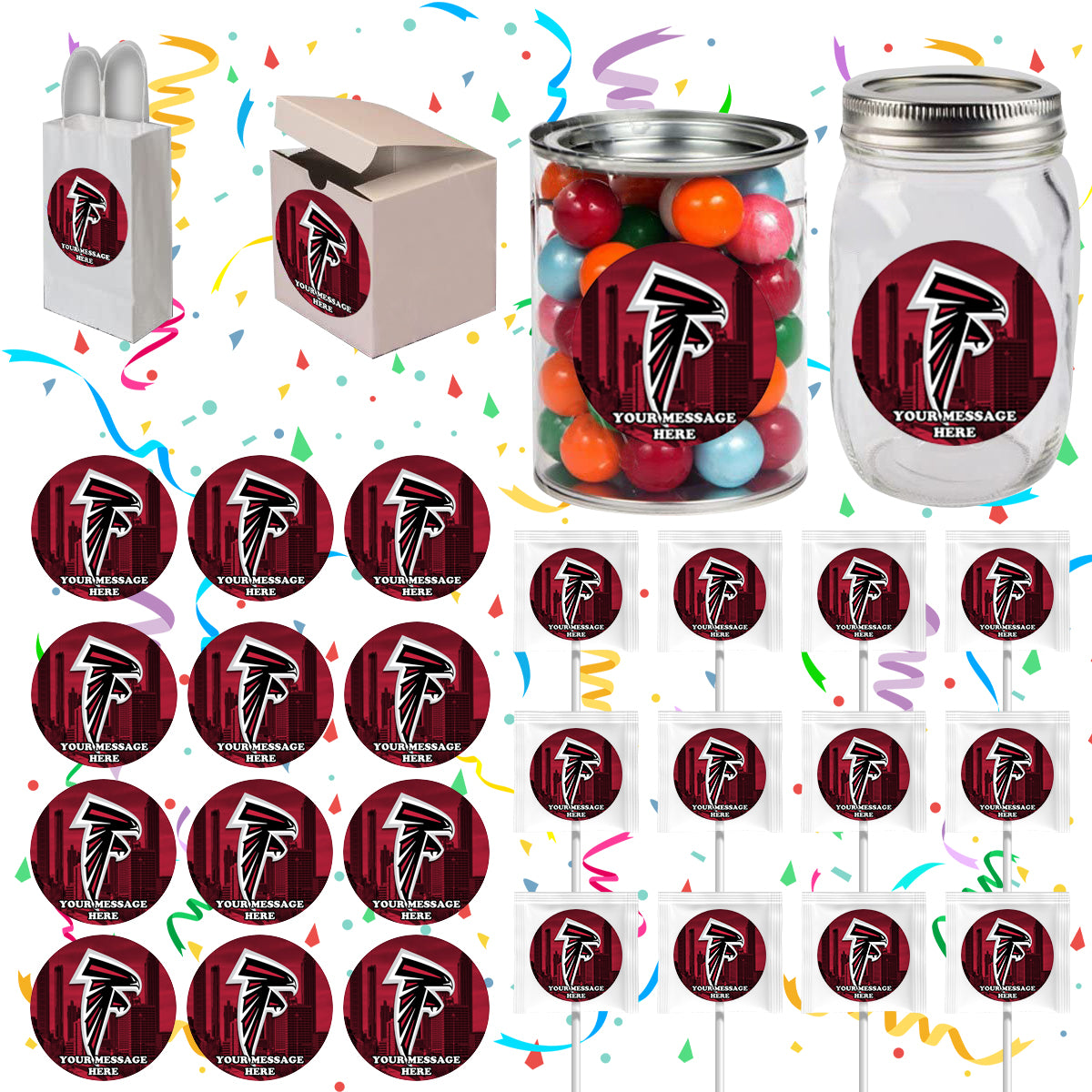 Atlanta Falcons Party Favors Supplies Decorations Stickers 12 Pcs