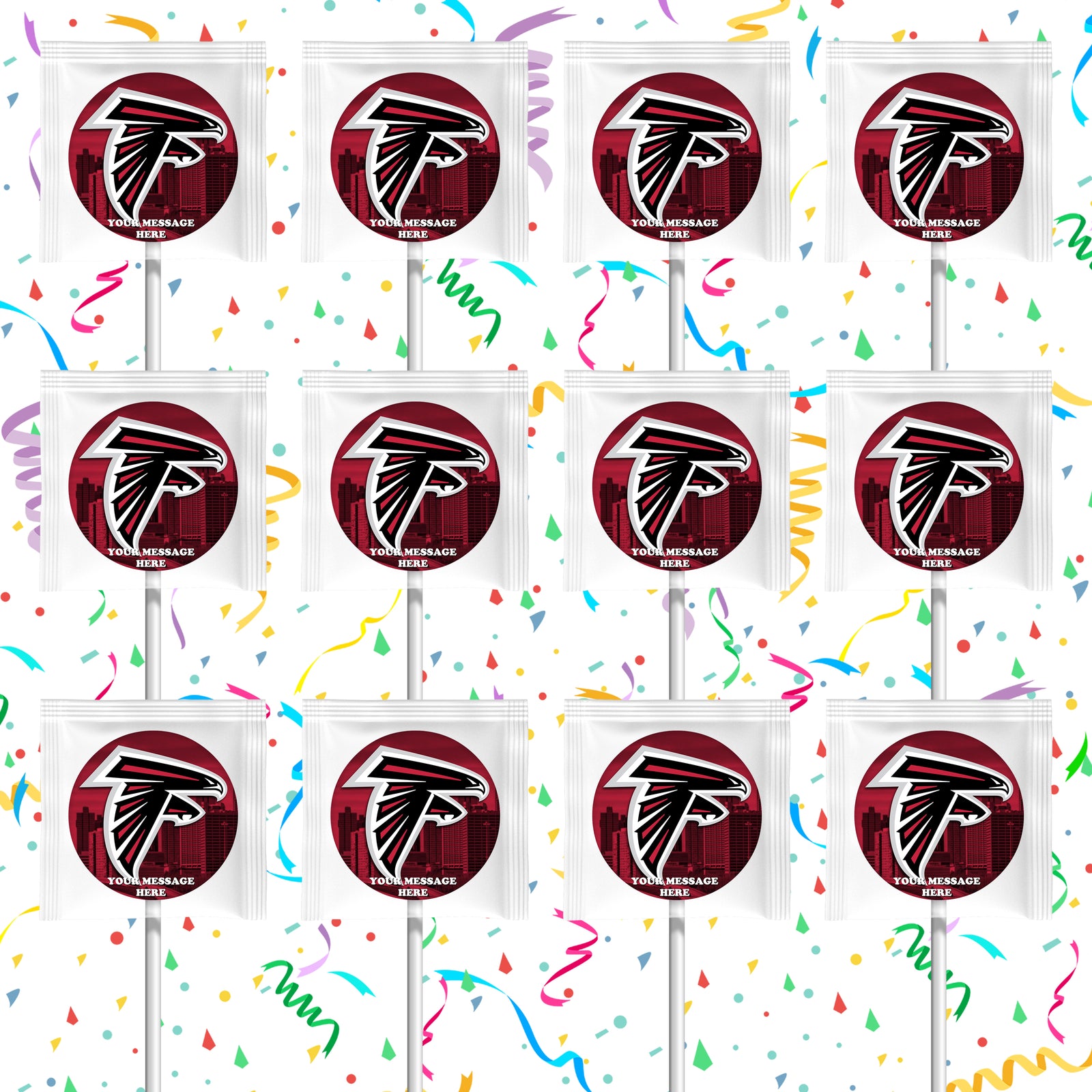 Atlanta Falcons Lollipops Party Favors Personalized Suckers 12 Pcs