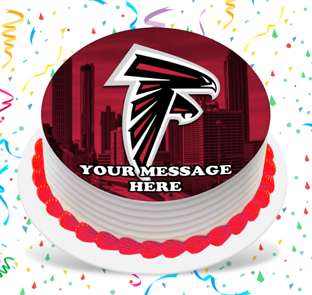 Atlanta Falcons Edible Image Cake Topper Personalized Birthday Sheet Custom Frosting Round Circle