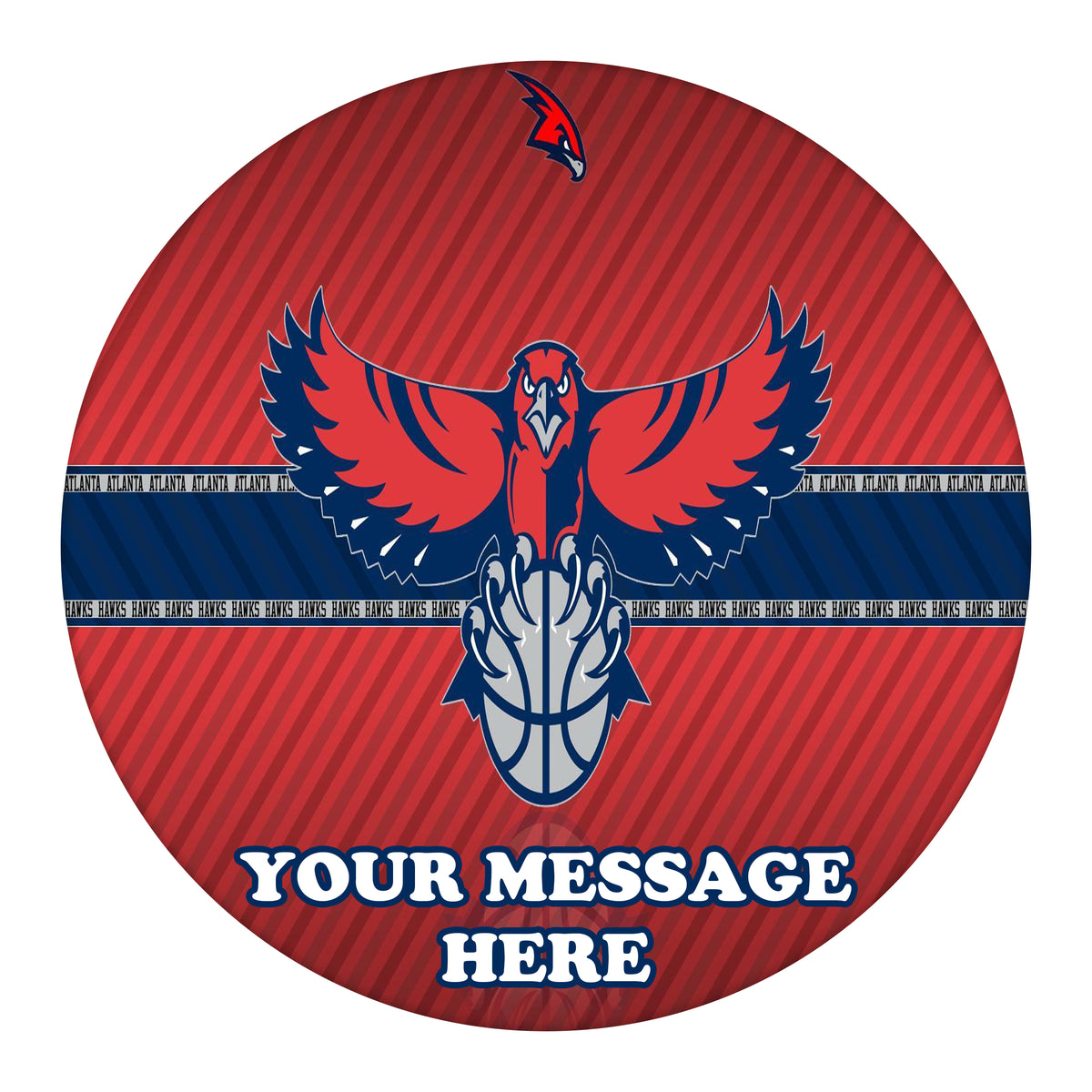 Atlanta Hawks Edible Image Cake Topper Personalized Birthday Sheet Custom Frosting Round Circle