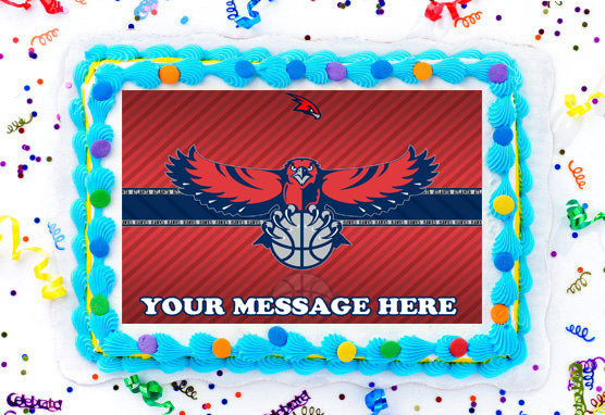 Atlanta Hawks Edible Image Cake Topper Personalized Frosting Icing Sheet Custom