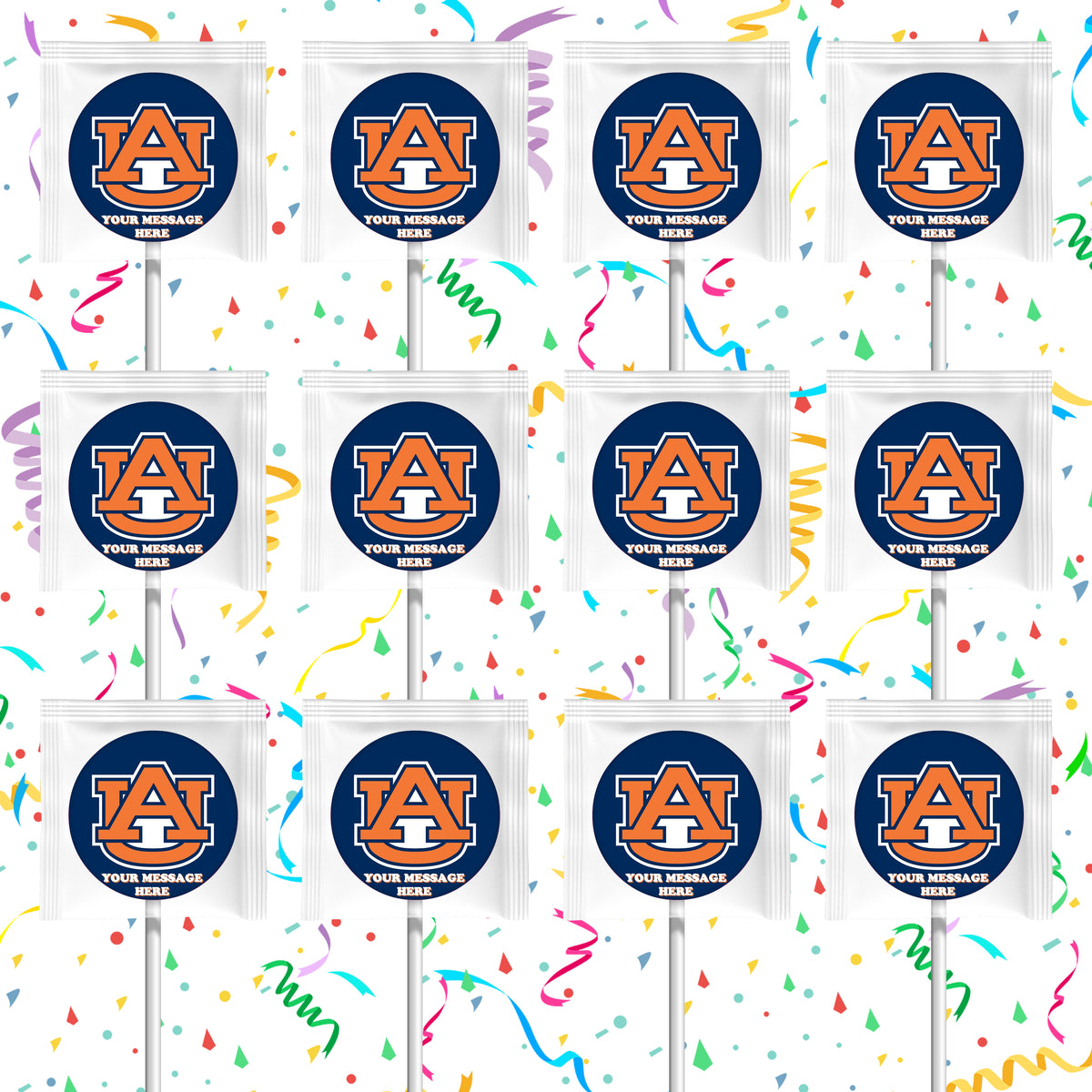 Auburn University Lollipops Party Favors Personalized Suckers 12 Pcs