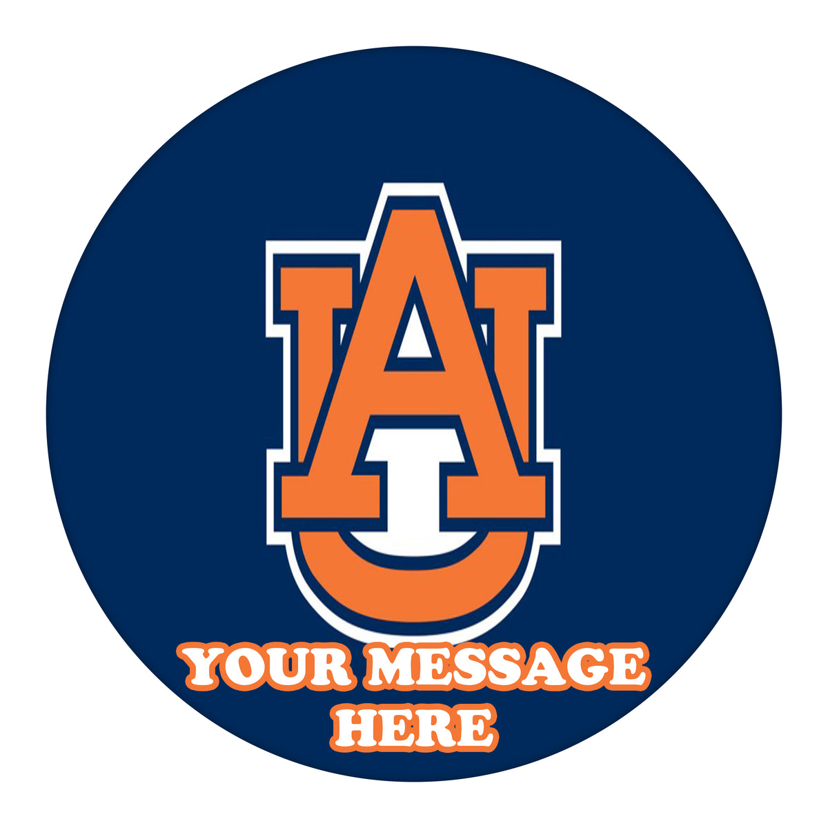 Auburn University Edible Image Cake Topper Personalized Birthday Sheet Custom Frosting Round Circle