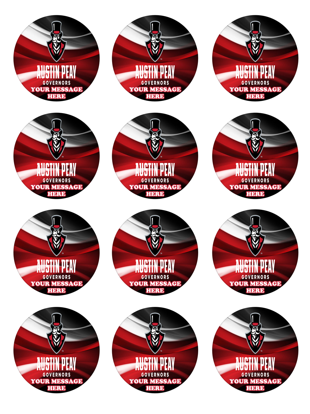 Austin Peay Governors Party Favors Supplies Decorations Stickers 12 Pcs