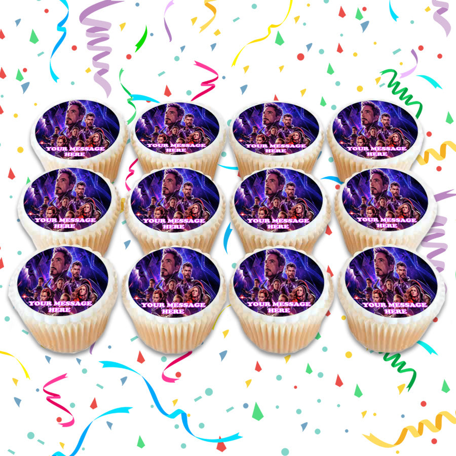 Avengers Endgame Edible Cupcake Toppers (12 Images) Cake Image Icing Sugar Sheet