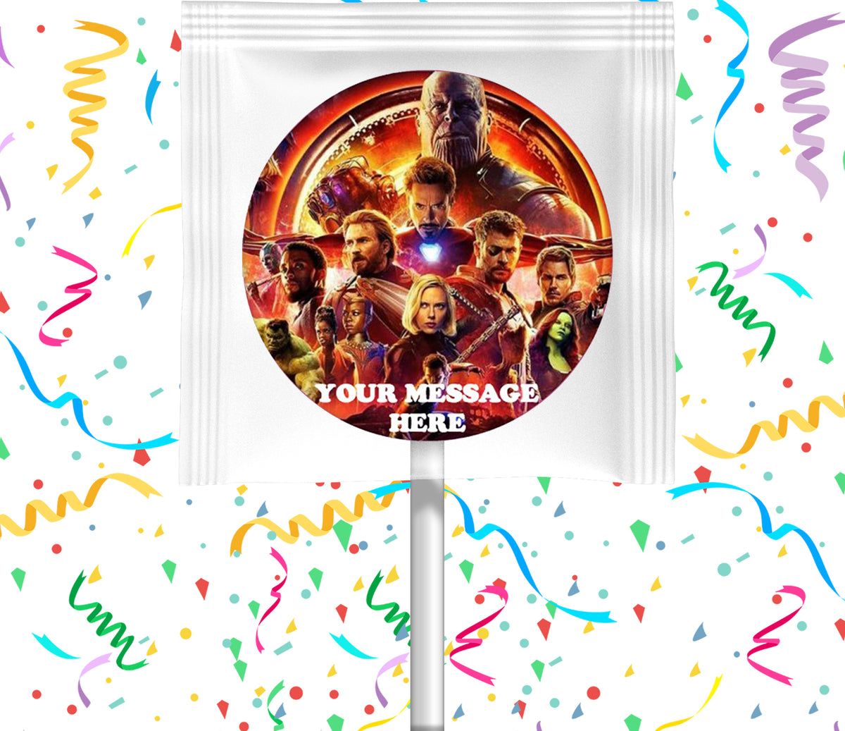Avengers Infinity War Lollipops Party Favors Personalized Suckers 12 Pcs