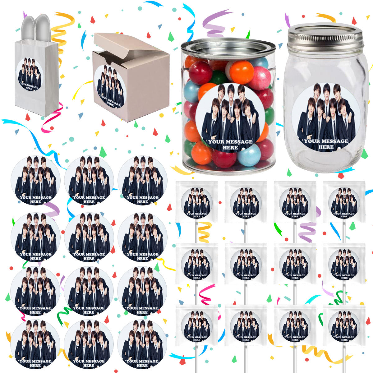 BTS Party Favors Supplies Decorations Stickers 12 Pcs