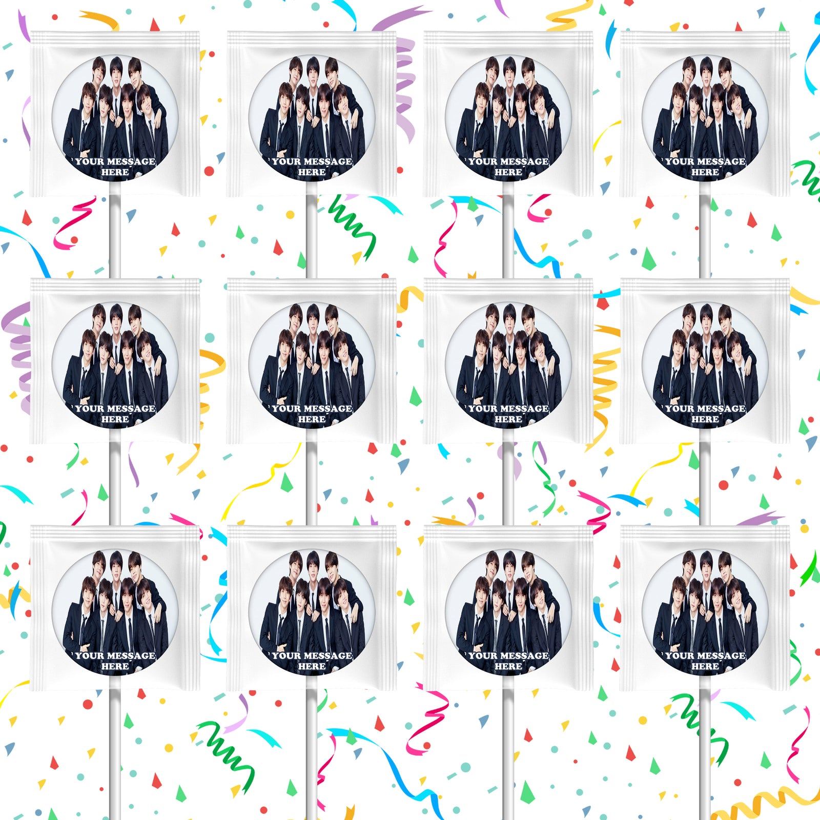BTS Lollipops Party Favors Personalized Suckers 12 Pcs