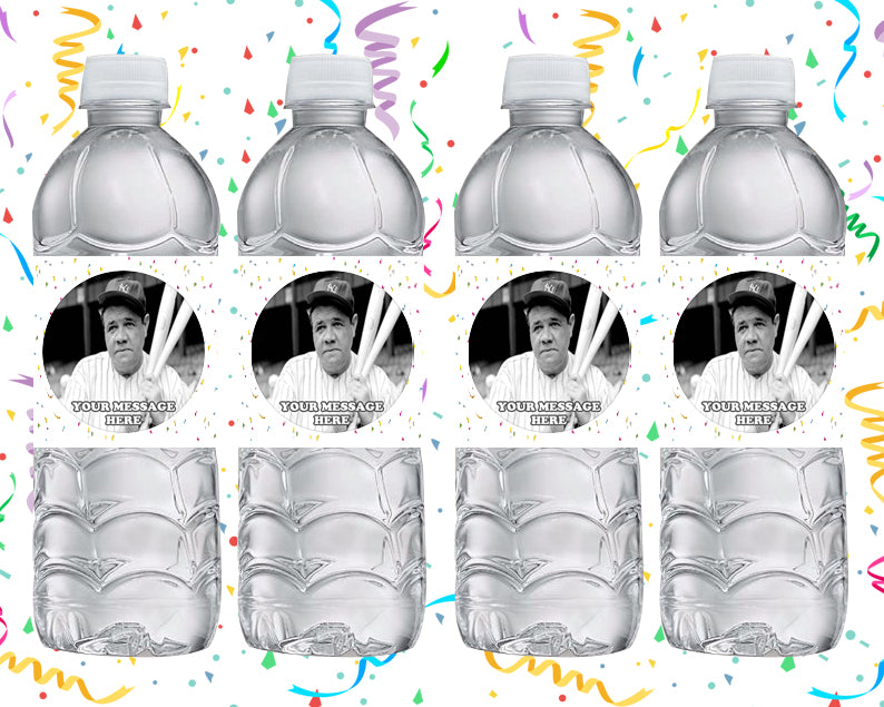 Babe Ruth Water Bottle Stickers 12 Pcs Labels Party Favors Supplies Decorations